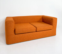 Mid-Century Modern Orange Two-Seater Sofa, Italy 