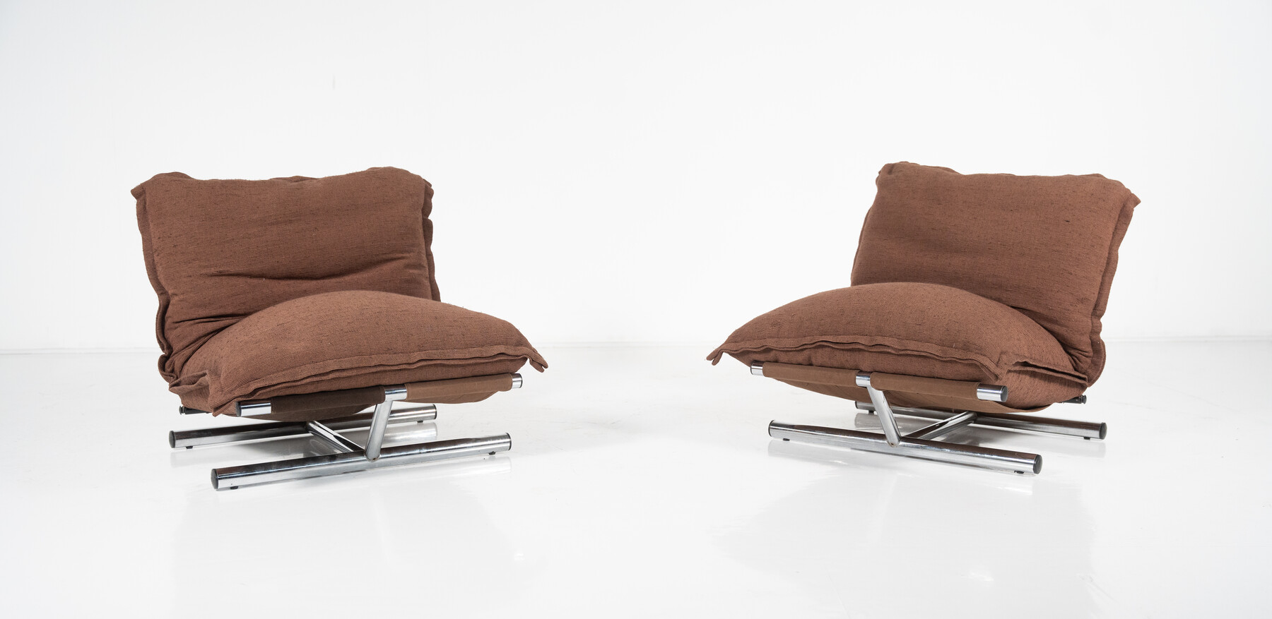 Mid-Century Modern Pair Farfalle Chairs by Roberto Lucci & Paolo Orlandini, Italy, 1970s