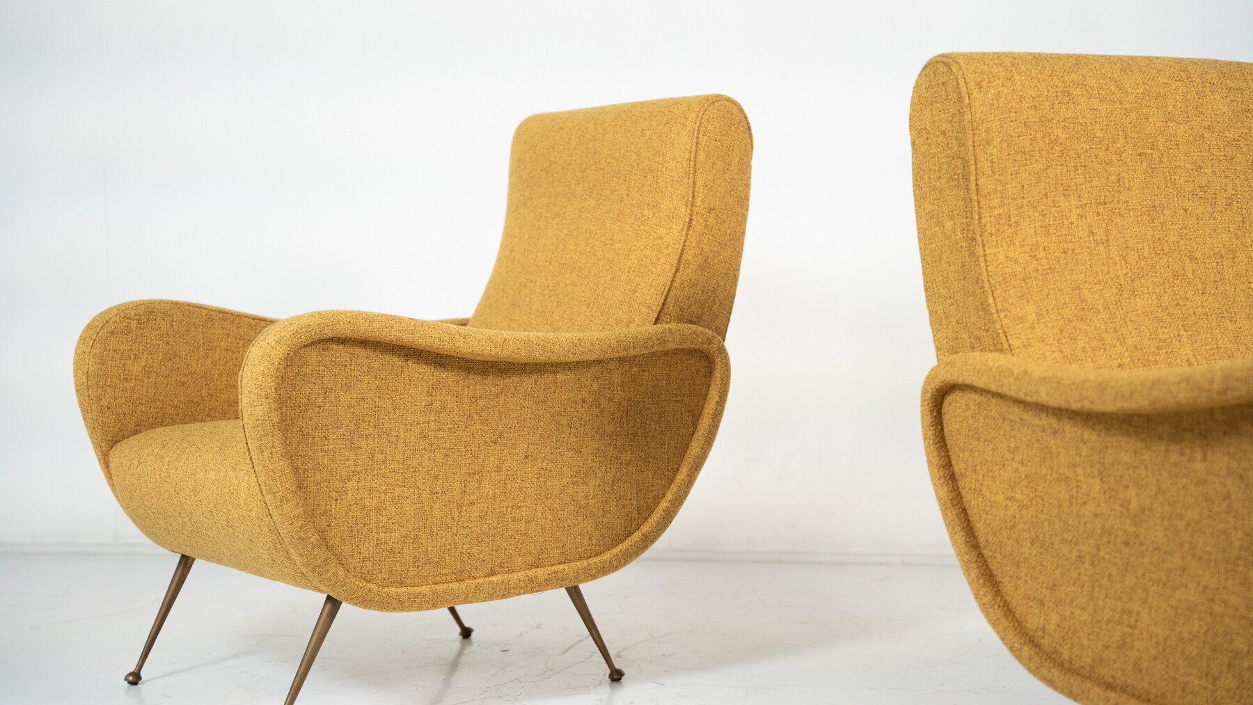 Mid-Century Modern Pair of Armchairs in the Style of Zanuso