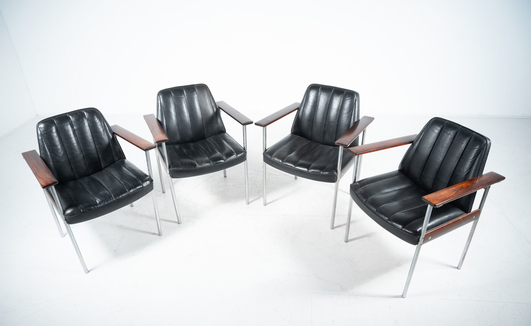 Mid-Century Modern Pair of  Armchairs Model 1001 by Sven Ivar Dysthe for Dokka Mobler - 2 pairs available