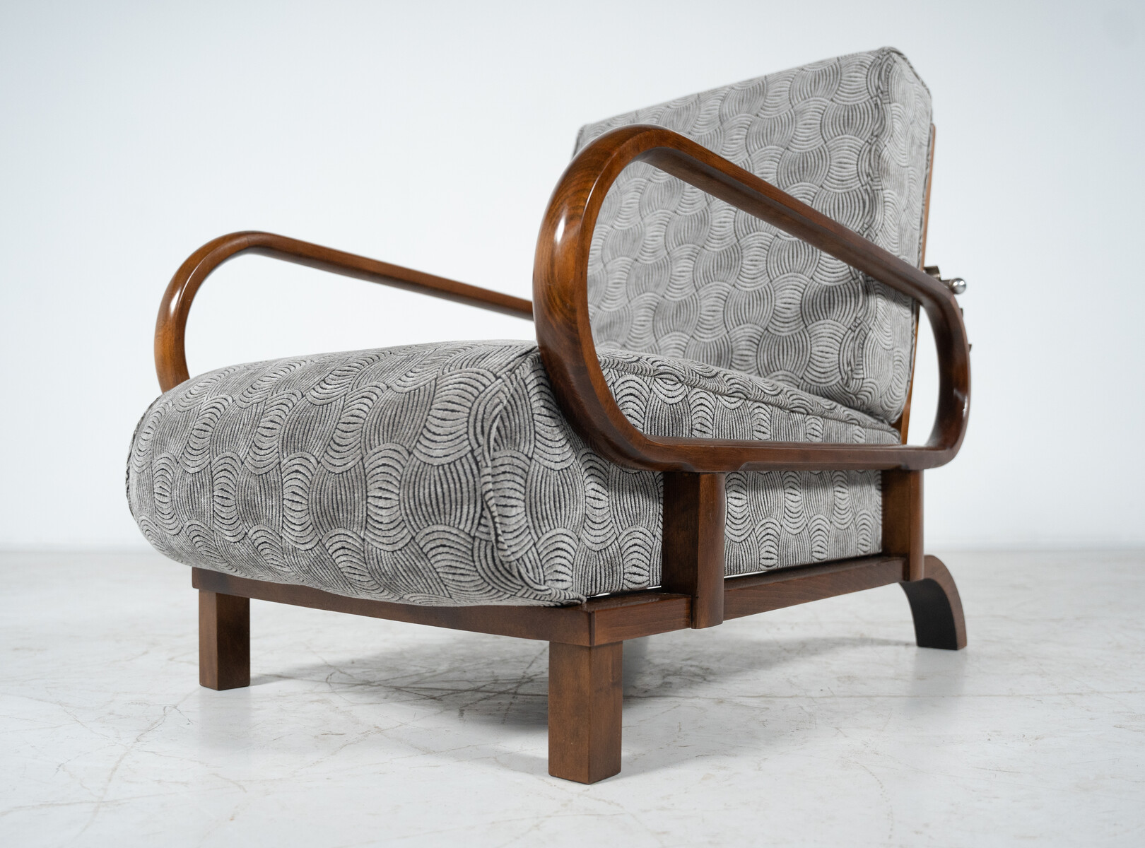 Mid-Century Modern Pair of Art Deco Armchairs ( With Reclining Back)