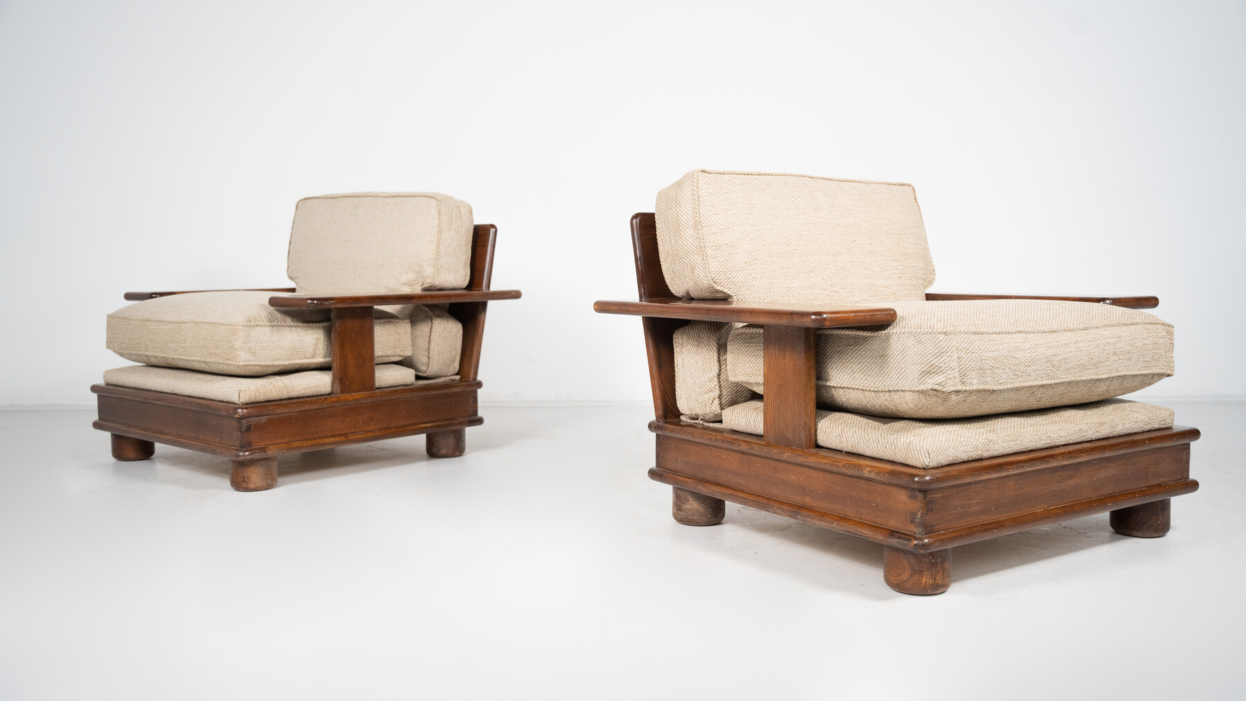 Mid-Century modern Pair of Italian Armchairs by Mobil Girgi,1960s