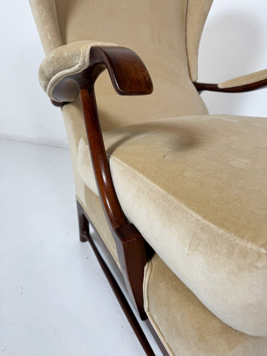 Mid-Century Modern Pair of Paolo Buffa Armchairs, 1950s - New Upholstery