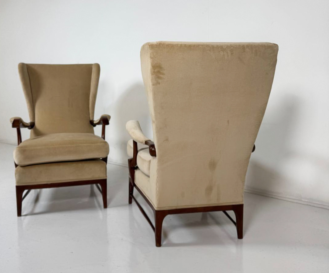 Mid-Century Modern Pair of Paolo Buffa Armchairs, 1950s - New Upholstery