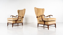 Mid-Century Modern Pair of Paolo Buffa Armchairs, 1950s - New Upholstery