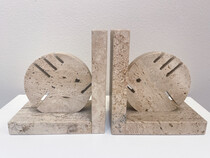 Mid-Century Modern Pair of Travertine Bookends by Fratelli Mannelli, Italy, 1970s