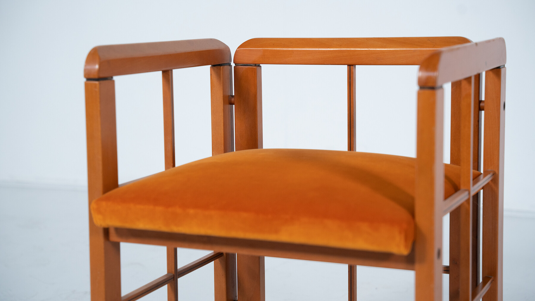 Mid-Century Modern Set of 4 Armchairs by Franco Poldarreti Caccia alla Volpe, Italy, 1980s