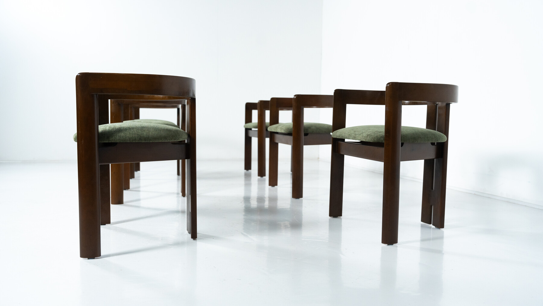 Mid-Century Modern Set of 6 Pigreco Armchairs by Tobia Scarpa, 1960s