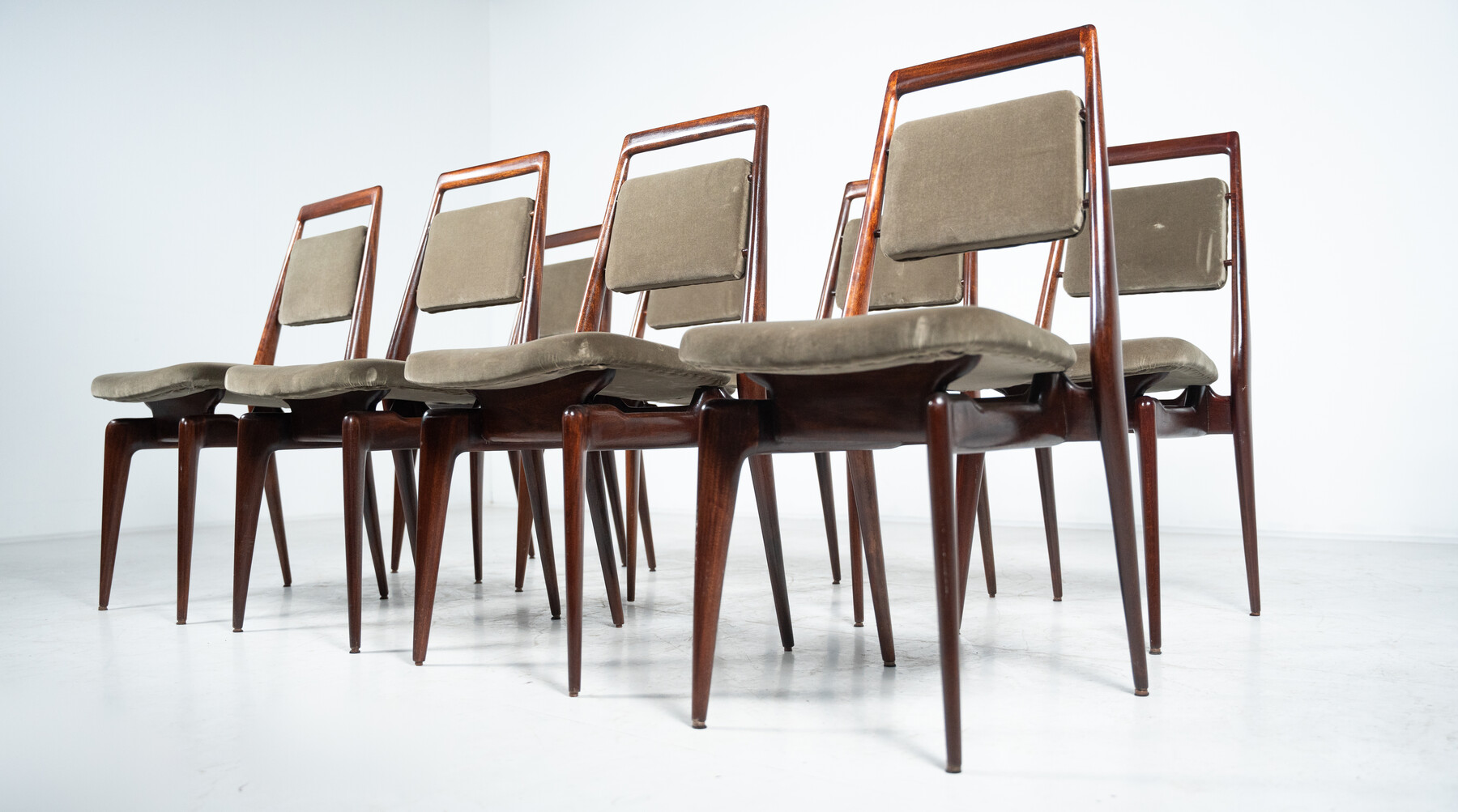 Mid-Century Modern Set of 8 Chairs by Vittorio Dassi, Italy, 1950s