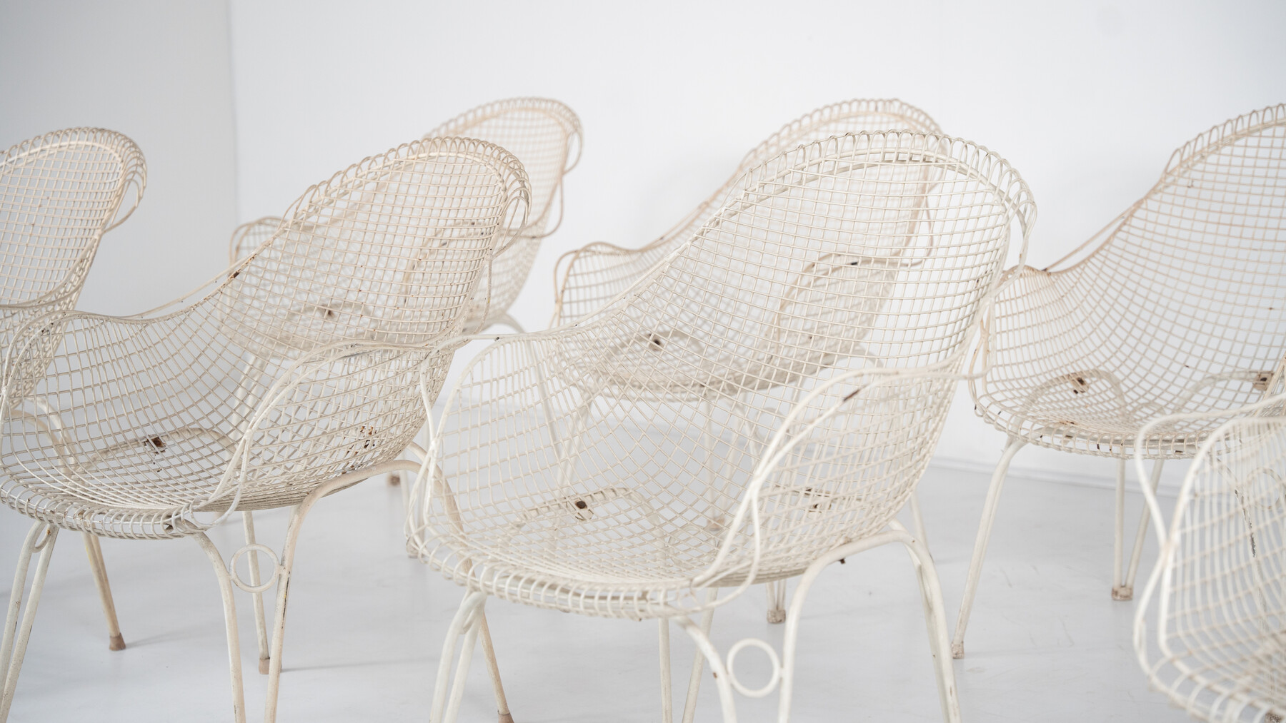 Mid-Century Modern set of 8 Garden Chairs, Italy, 1950s