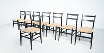 Mid-Century Modern Set of 8 leggera Chairs by Gio Ponti for Cassina, 1960s