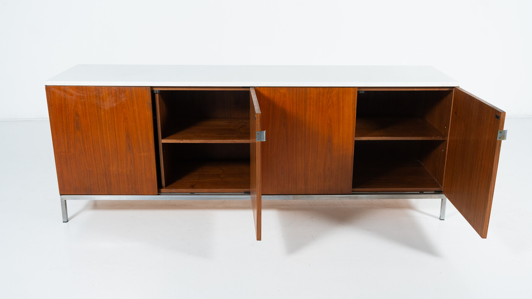 Mid-Century Modern Sideboard, Wood and marble, Italy, 1970s