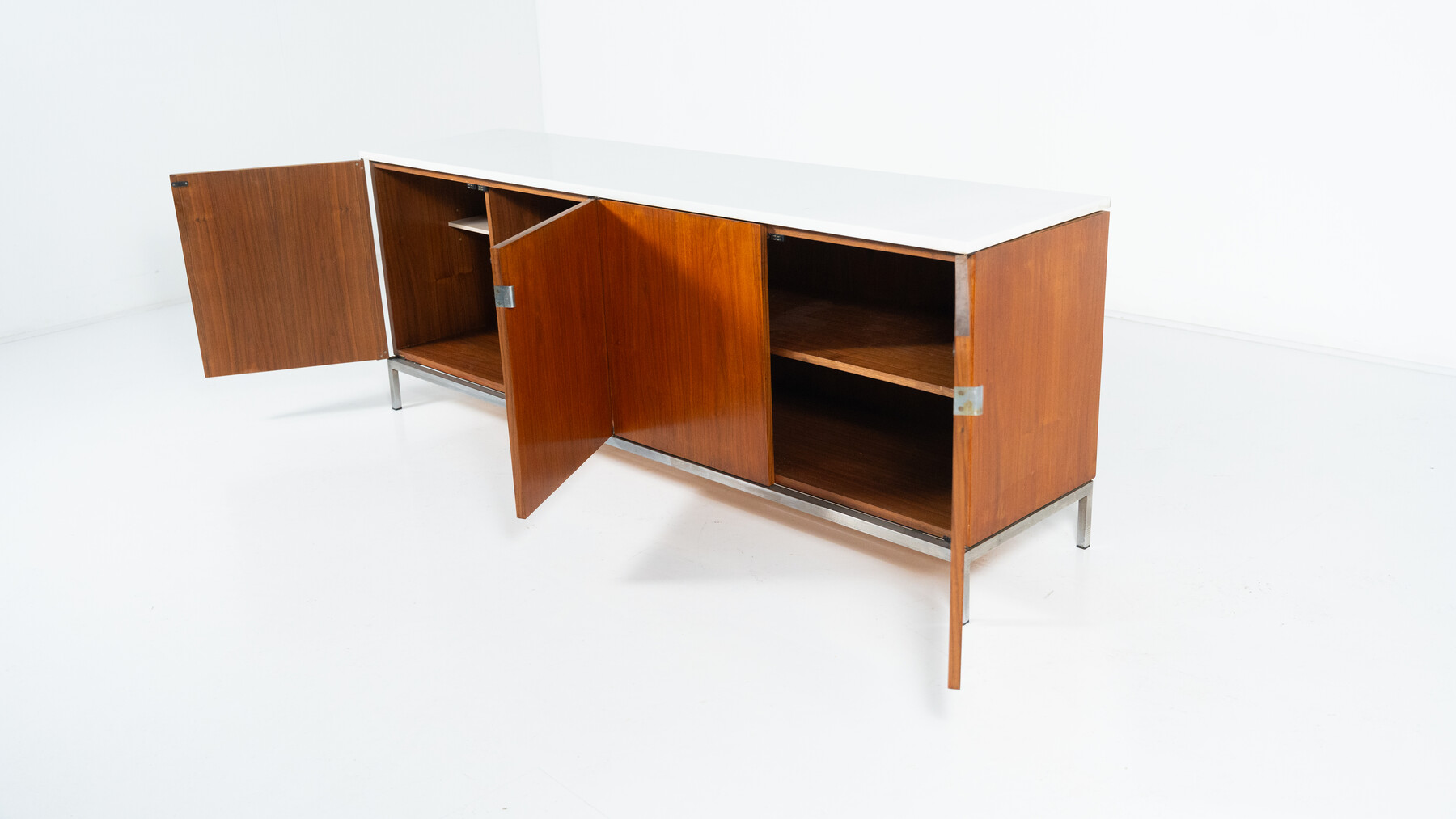 Mid-Century Modern Sideboard, Wood and marble, Italy, 1970s