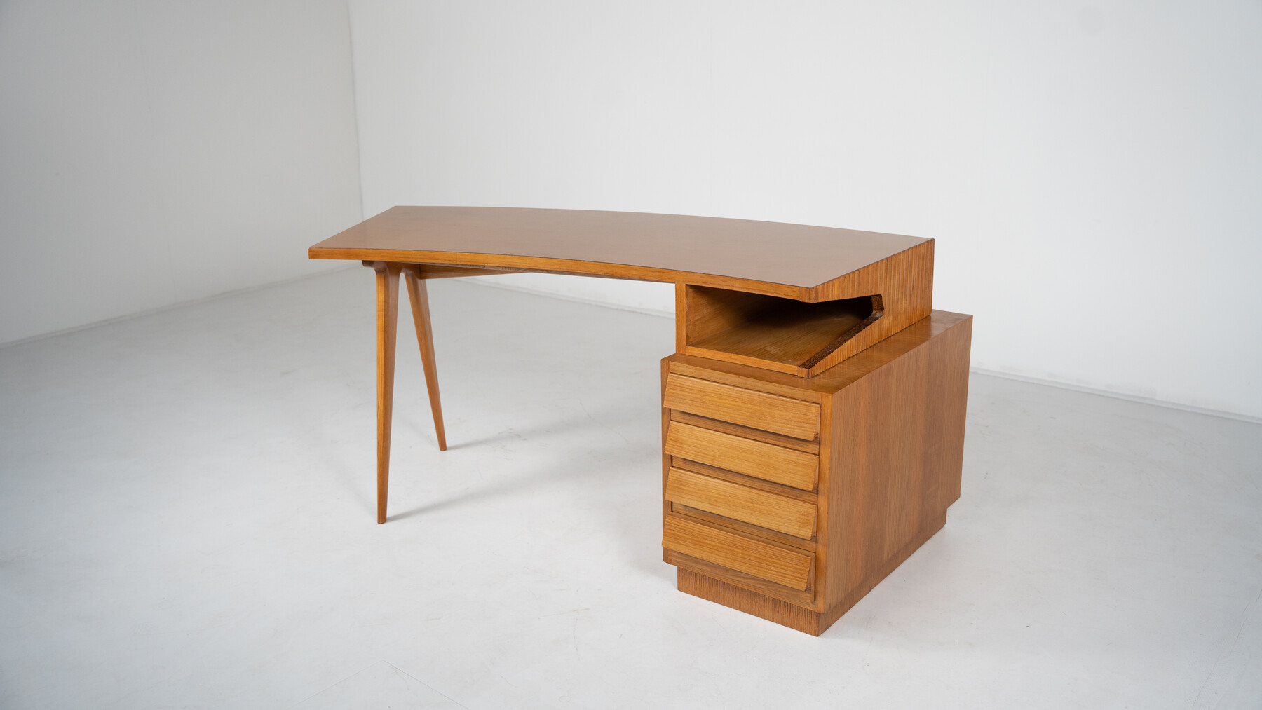 Mid-Century Modern Wooden Desk by Barovero, Italy