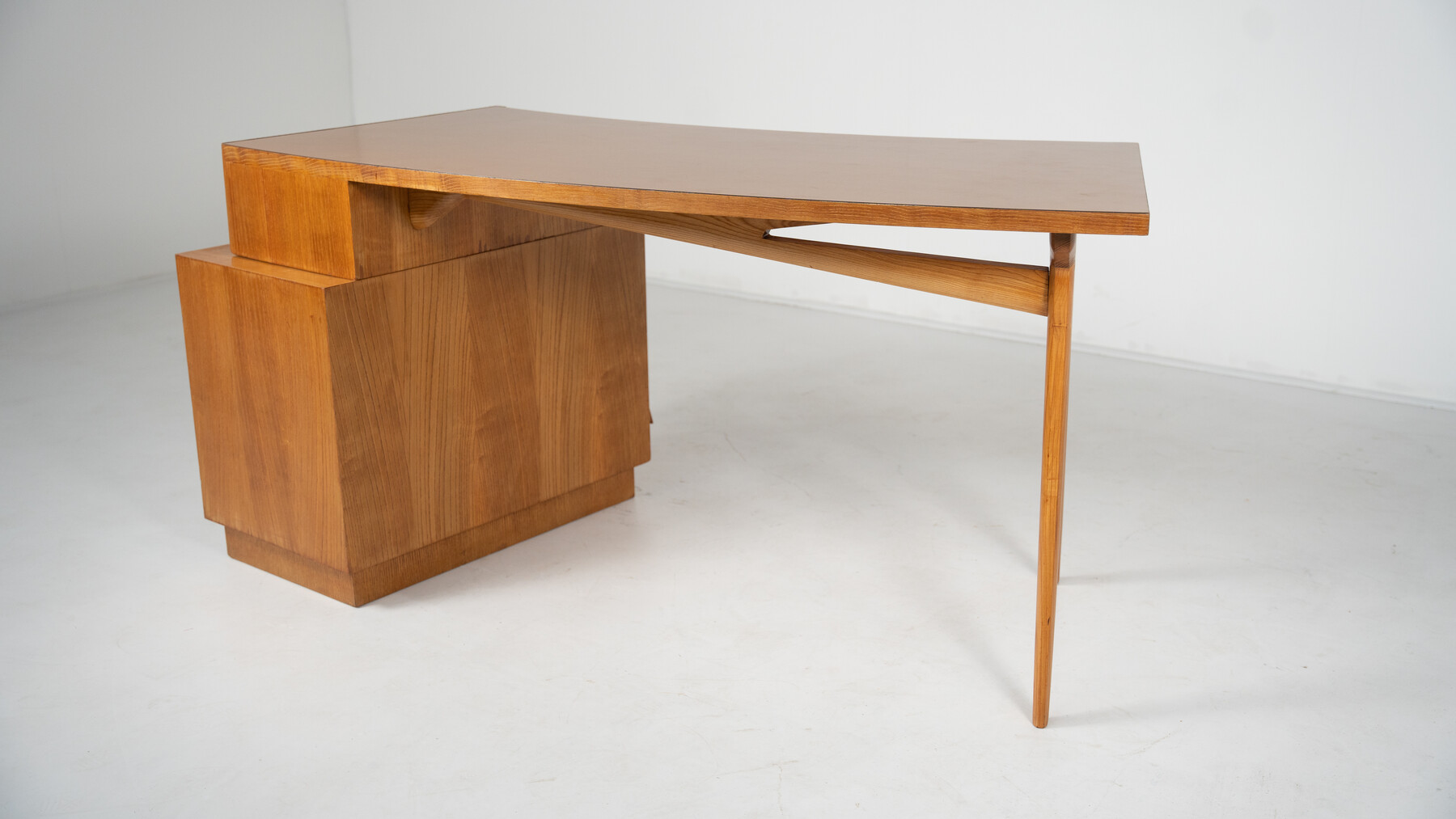 Mid-Century Modern Wooden Desk by Barovero, Italy