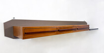 Mid-Century Modern Wooden Suspended Console, Teak, Italy, 1960s