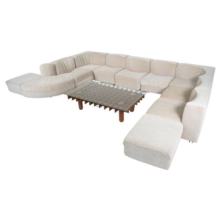 Mid-Century Modular Sofa model '9000' by Tito Agnoli for Arflex, Italy, 1970s - New Upholstery