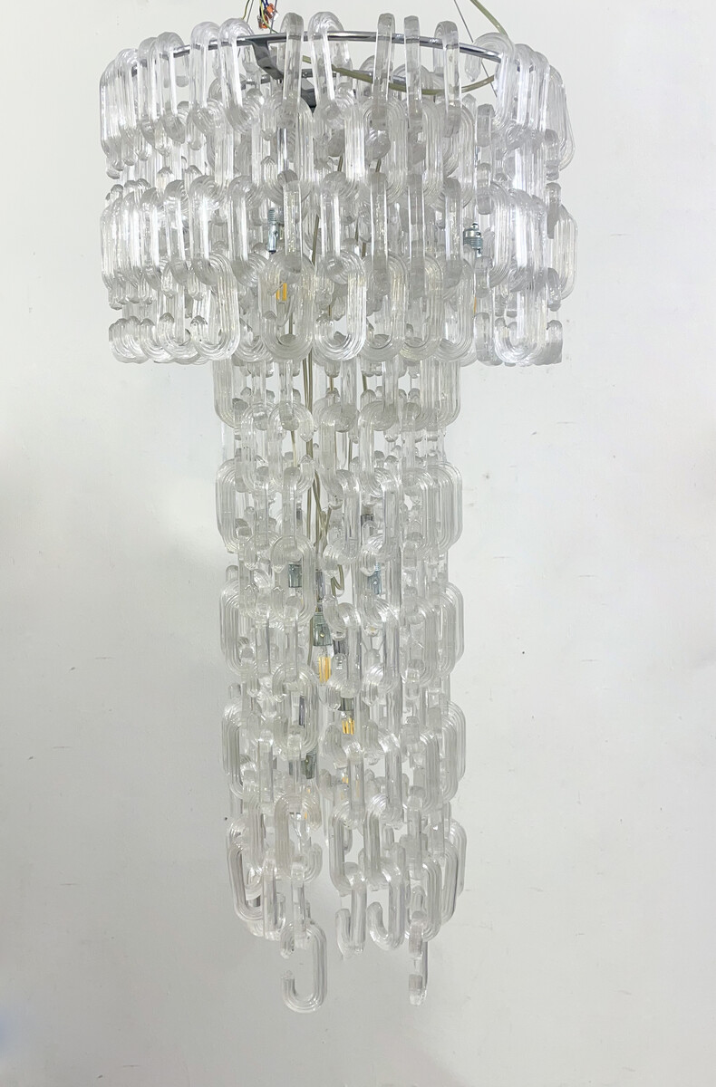 Mid-Century Murano Glass Chandelier in the style of TOSO