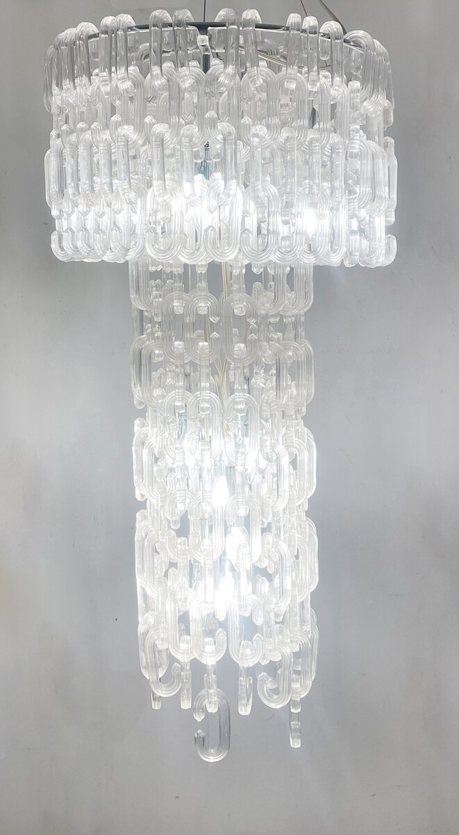 Mid-Century Murano Glass Chandelier in the style of TOSO