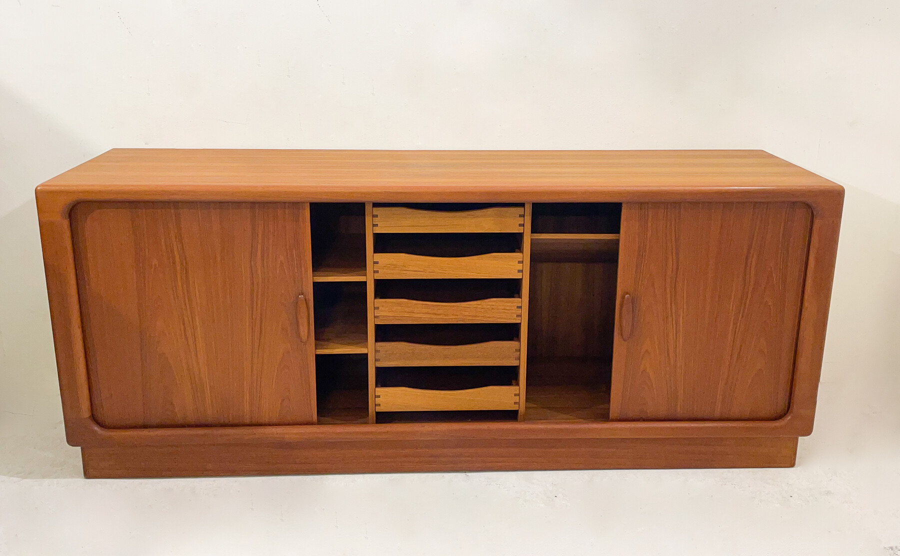 Mid-Century Sideboard with Tambour Doors, Dyrlund - Denmark - 1960s