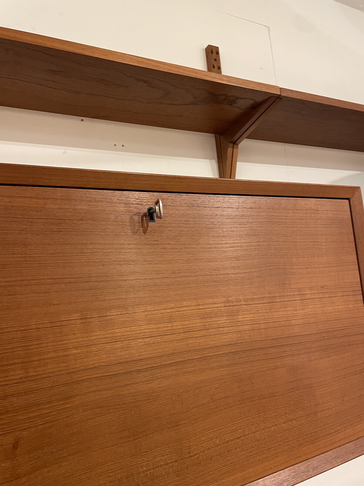 Mid-Century Suspended Wooden Wall Unit by Poul Cadovius, Denmark, 1960s