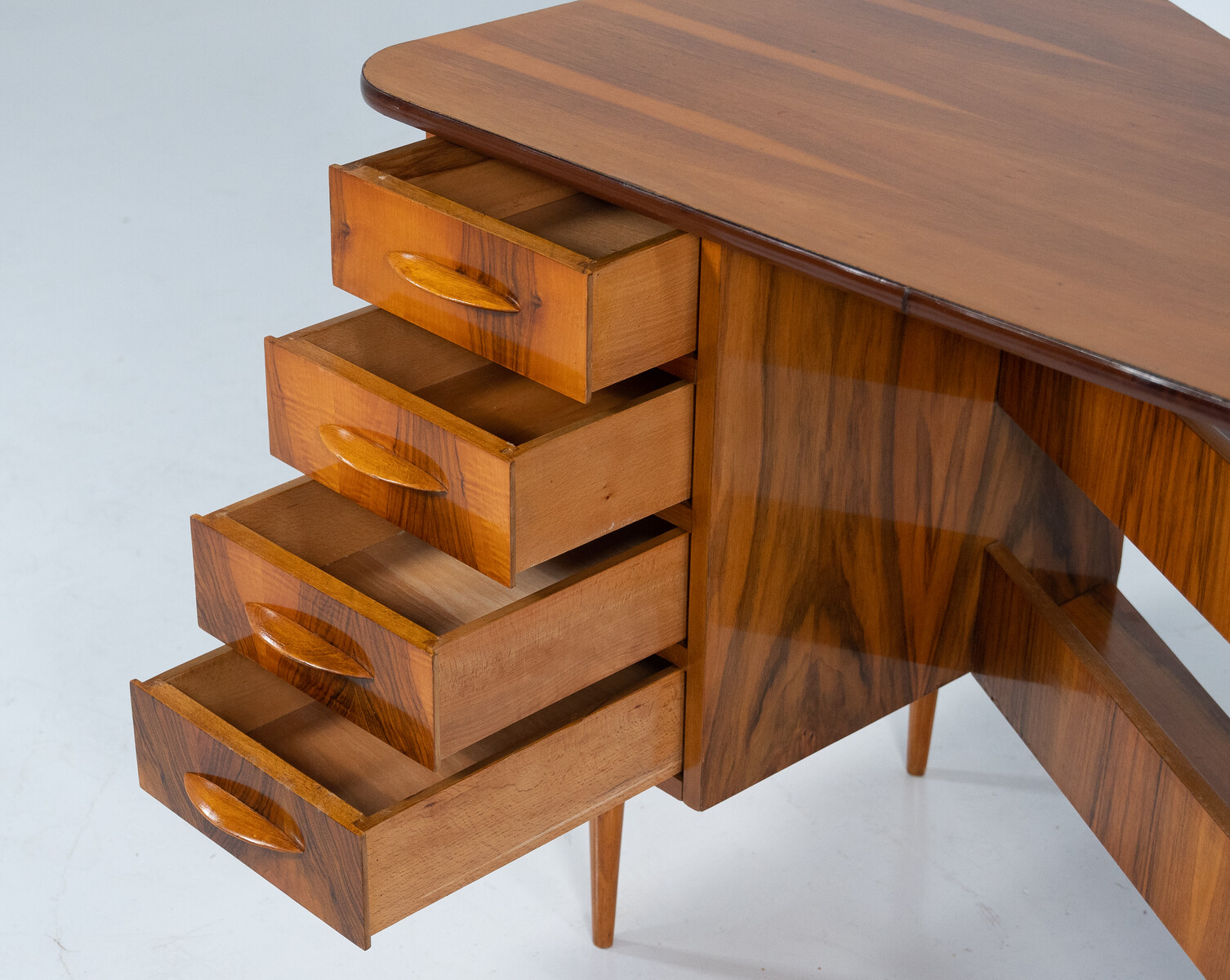 Mid-Century Triangular Desk with Drawers, 1960s