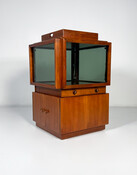 Mid-Century Wooden Bar Cabinet on wheels by Gianfranco Frattini for Bernini, 1970s