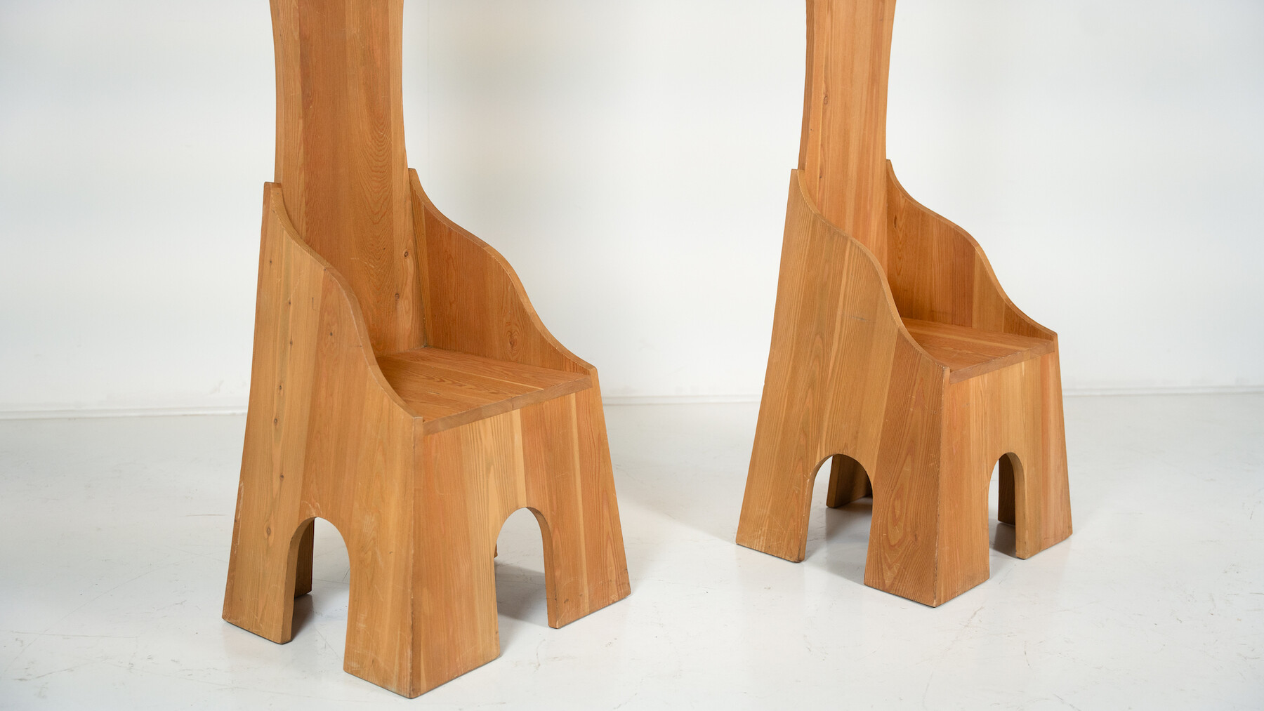 Pair of Fratina chairs by Mario Ceroli for Mobili Nella Valle for Poltronova, Italy 1972