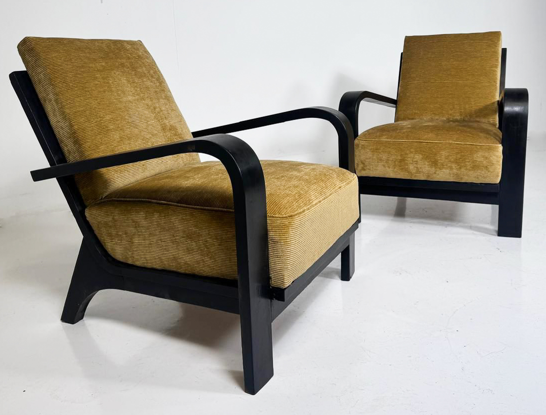 pair of italian club chairs from the 50s