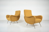 									 Previous                                                       Next Mid-Century Modern Pair of Zanuso Armchairs for Arflex, Model Lady, 1950s