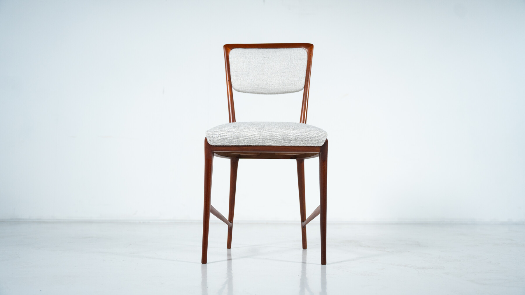 Set of 12 Chairs attributed to Ico Parisi, Wood and Fabric,Italy, 1960s