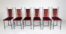 Set of 6 Iron Chairs, 1940s