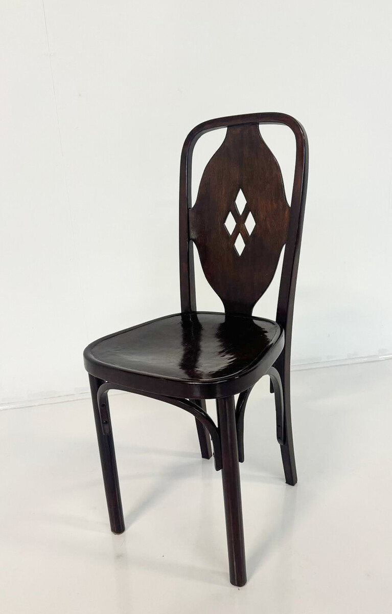 Set Of 6 Stained Wood Chairs - Carl Witzmann (1833 - 1952) For J. § J. Khon - Vienna 1908