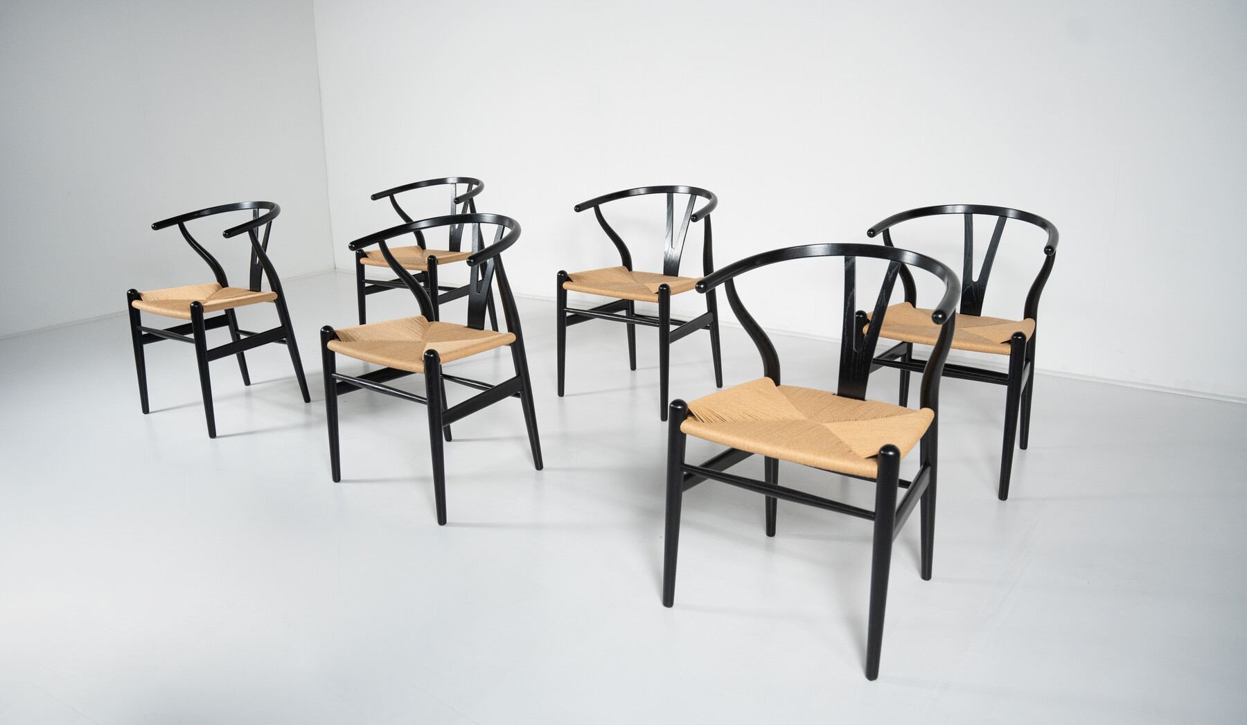 Set of 6 Wishbone Armchairs by Hans J. Wegner for Carl Hansen & Søn