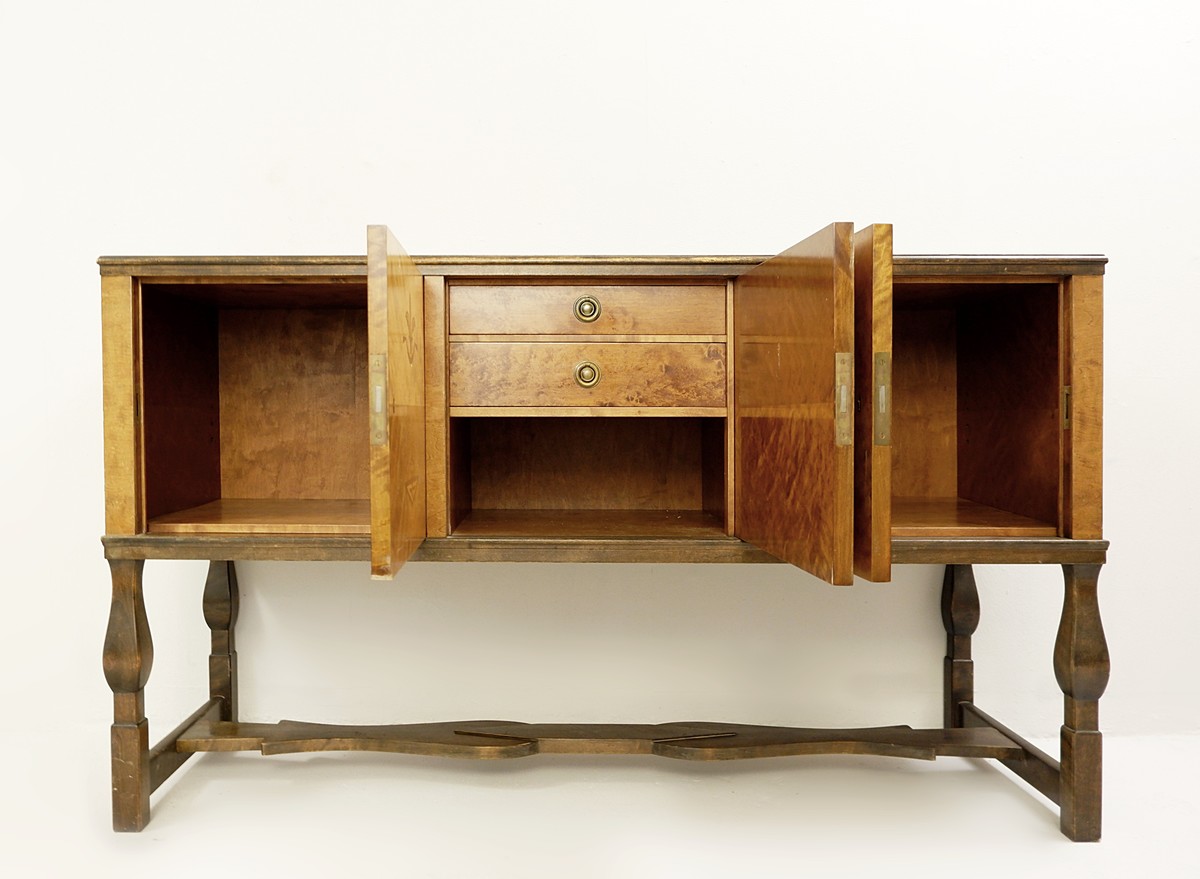 Swedish Birch Art Deco Intarsia Buffet ,Carl Malmsten,Haga model 1930s