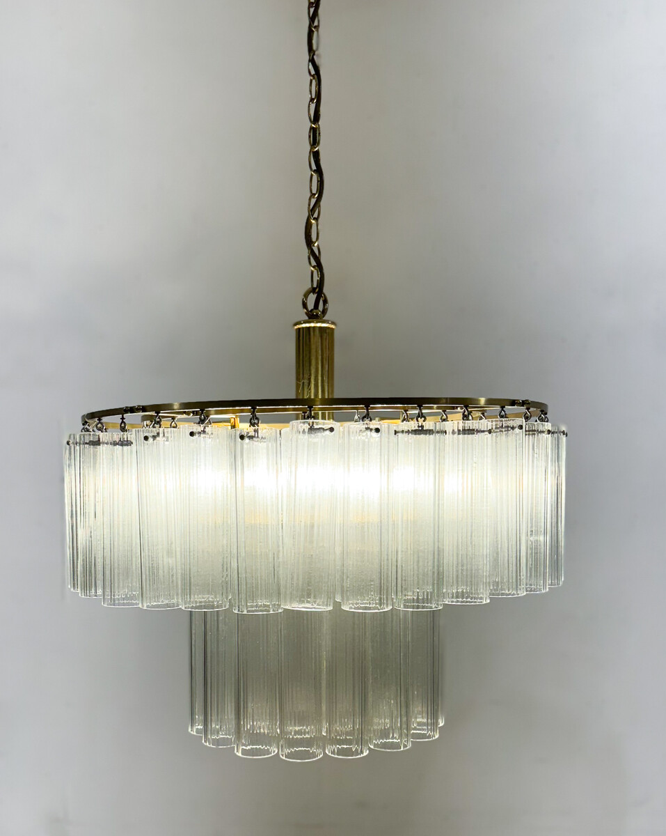 Tube Chandelier, Murano Glass, 1970s