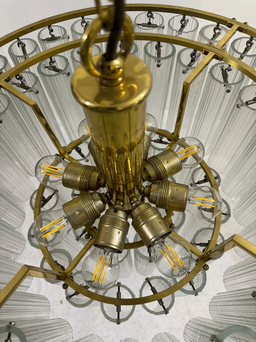 Tube Chandelier, Murano Glass, 1970s