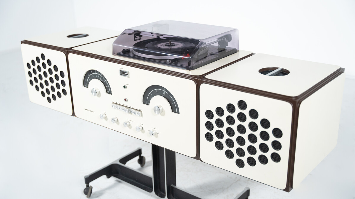 White Record Player Brionvega by Achille & Pier Giacomo Castiglioni, 1960s